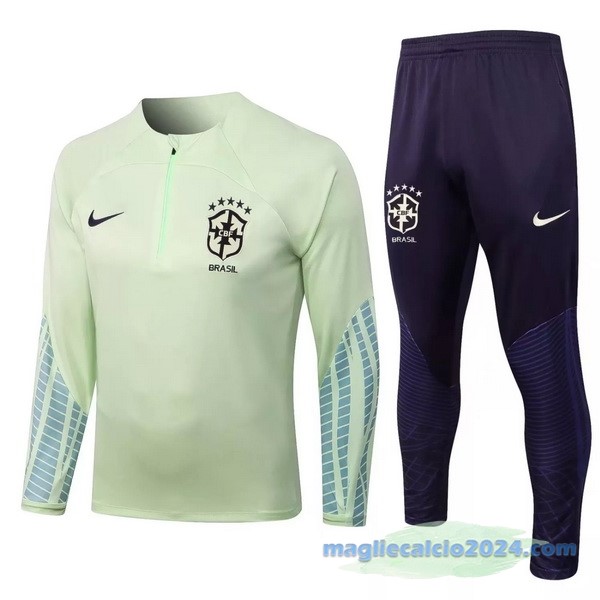 Giacca Bambino Brasile 2022 Verde II Luce Poco Prezzo