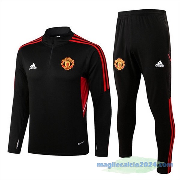 Giacca Bambino Manchester United 2022 2023 Nero Rosso Poco Prezzo