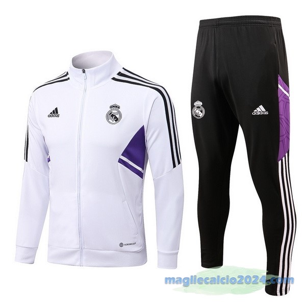 Giacca Bambino Real Madrid 2022 2023 Bianco I Nero Poco Prezzo