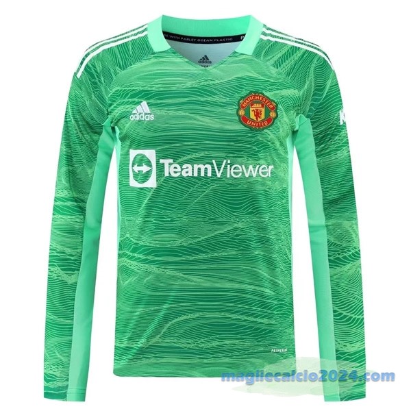 Maglia Manica lunga Portiere Manchester United 2021 2022 Verde Poco Prezzo