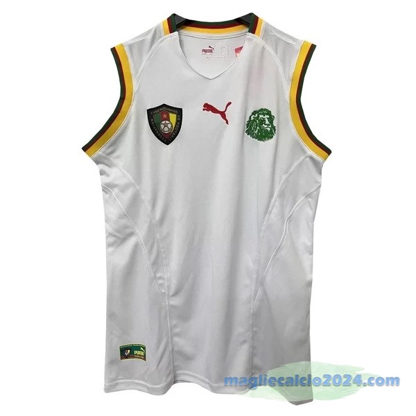 Maglia Senza Maniche Camerun Retro 2002 Bianco Poco Prezzo