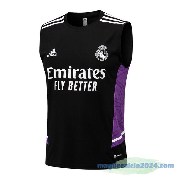 Maglia Senza Maniche Real Madrid 2022 2023 Nero Purpureo Poco Prezzo