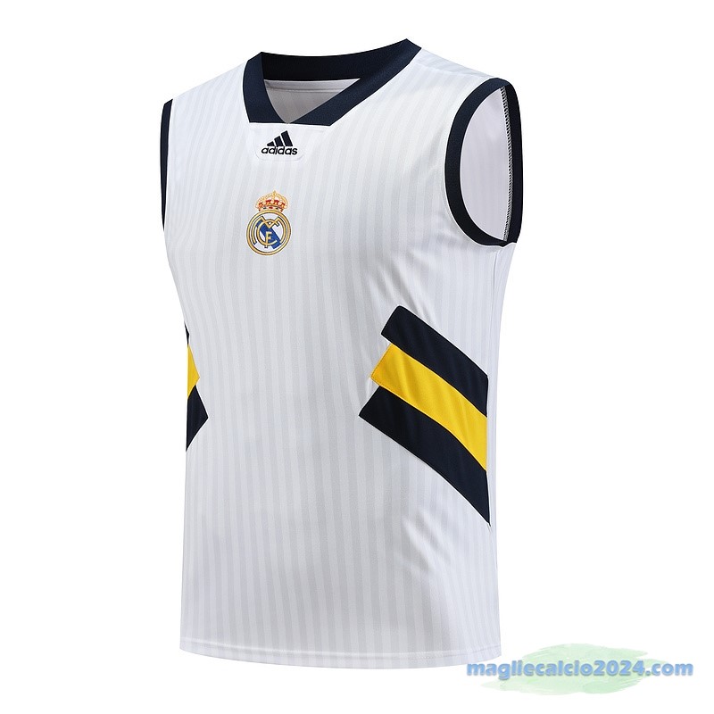 Maglia Senza Maniche Real Madrid 2023 2024 Bianco Giallo Poco Prezzo