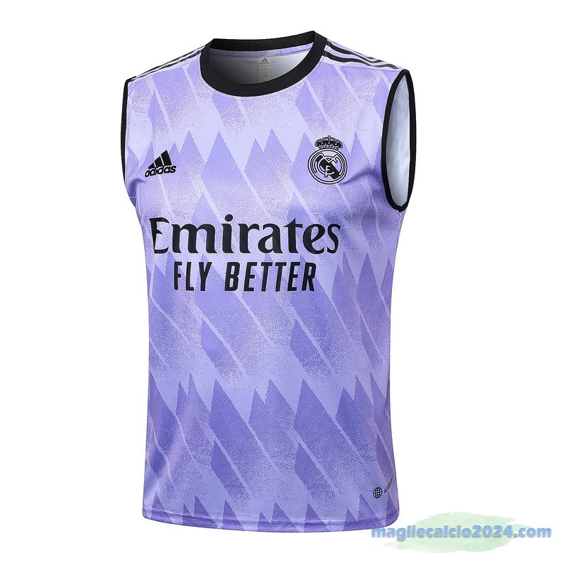 Maglia Senza Maniche Real Madrid 2023 2024 Purpureo Poco Prezzo