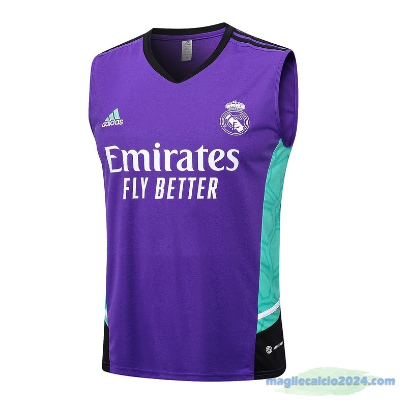 Maglia Senza Maniche Real Madrid 2023 2024 Purpureo Verde Poco Prezzo