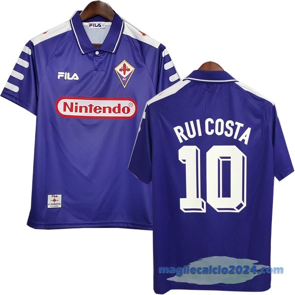 NO.10 Rui Costa Prima Maglia Fiorentina Retro 1998 1999 Purpureo Poco Prezzo