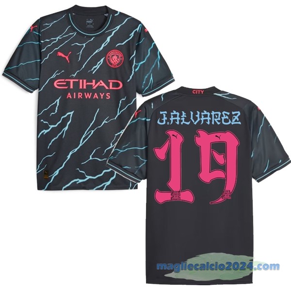 NO.19 J. Alvarez Terza Maglia Manchester City 2023 2024 Nero Poco Prezzo
