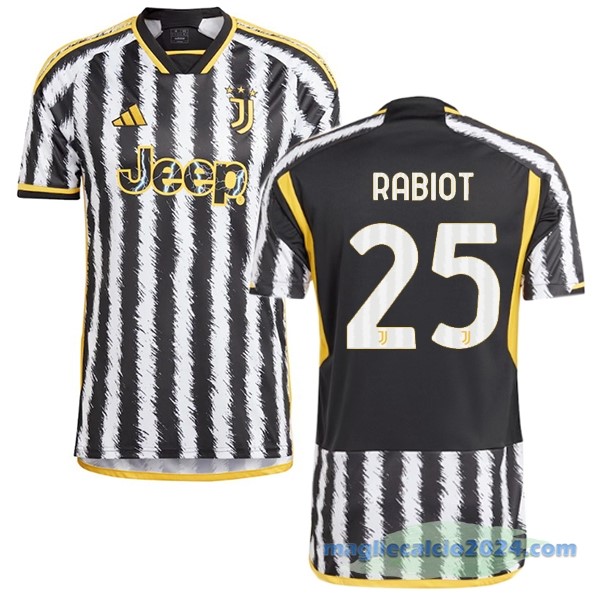 NO.25 Rabiot Thailandia Prima Maglia Juventus 2023 2024 Giallo Nero Poco Prezzo