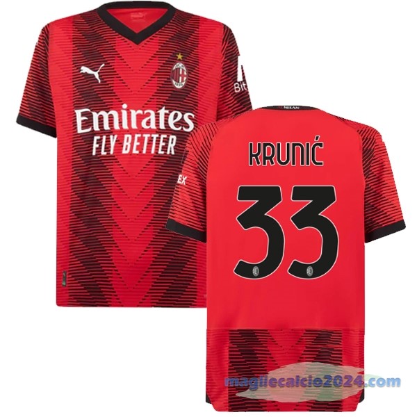NO.33 Krunić Thailandia Prima Maglia AC Milan 2023 2024 Rosso Poco Prezzo