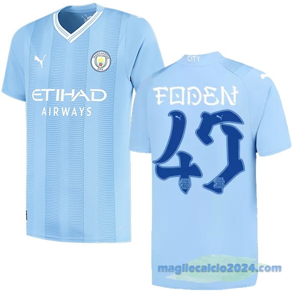 NO.47 Foden Prima Maglia Manchester City 2023 2024 Azul Poco Prezzo