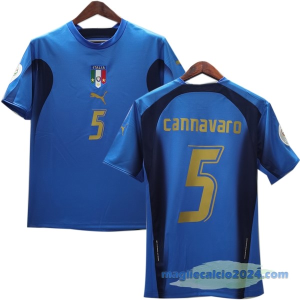 NO.5 Cannavaro Prima Maglia Italy Retro 2006 Azul Poco Prezzo