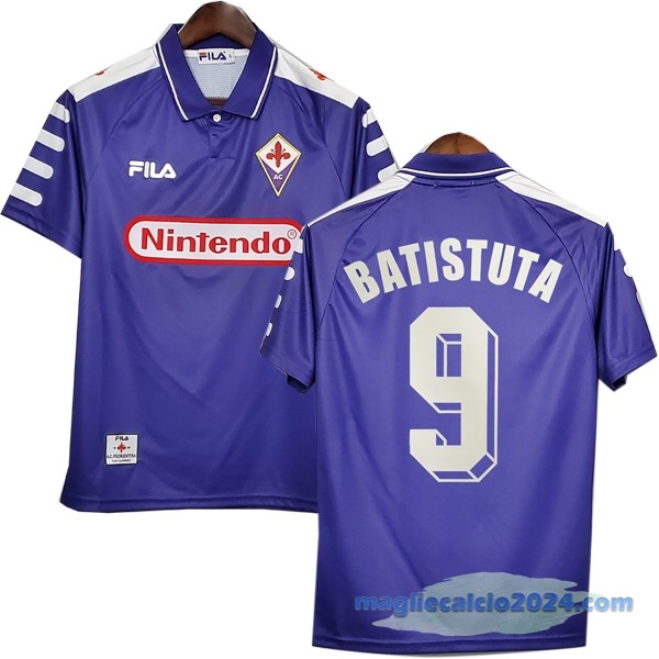 NO.9 Batistuta Prima Maglia Fiorentina Retro 1998 1999 Purpureo Poco Prezzo