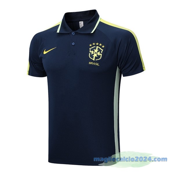 Polo Brasile 2023 Azul Navy Verde Poco Prezzo
