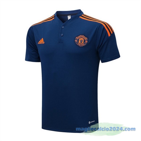 Polo Manchester United 2022 2023 Azul Arancione Poco Prezzo