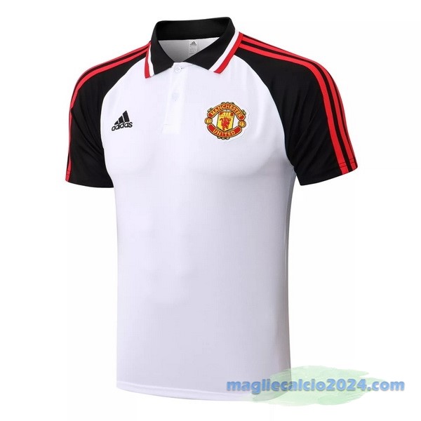 Polo Manchester United 2022 2023 Bianco Nero Rosso Poco Prezzo