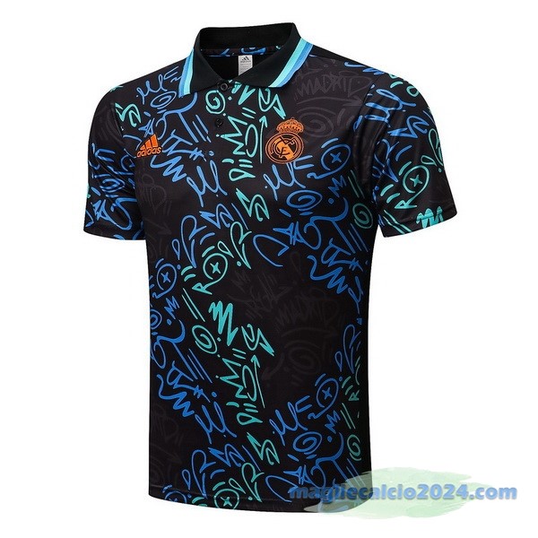 Polo Real Madrid 2022 2023 Nero Verde Azul Poco Prezzo