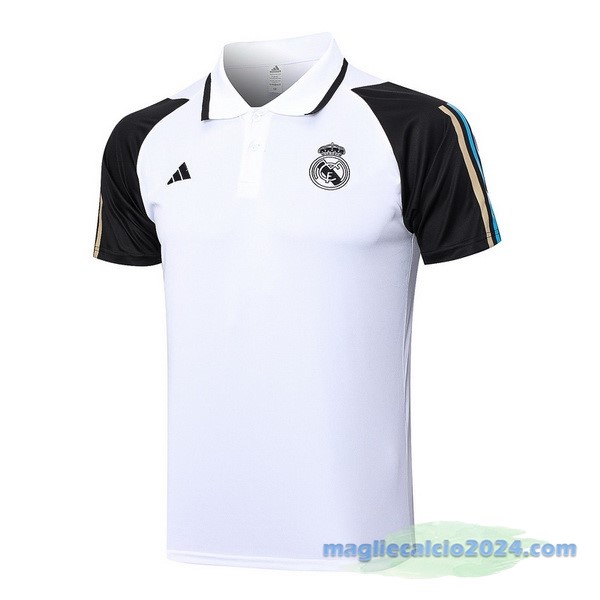 Polo Real Madrid 2023 2024 Bianco Nero Poco Prezzo