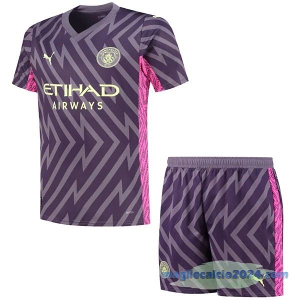 Portiere Conjunto De Bambino Manchester City 2023 2024 Purpureo Poco Prezzo