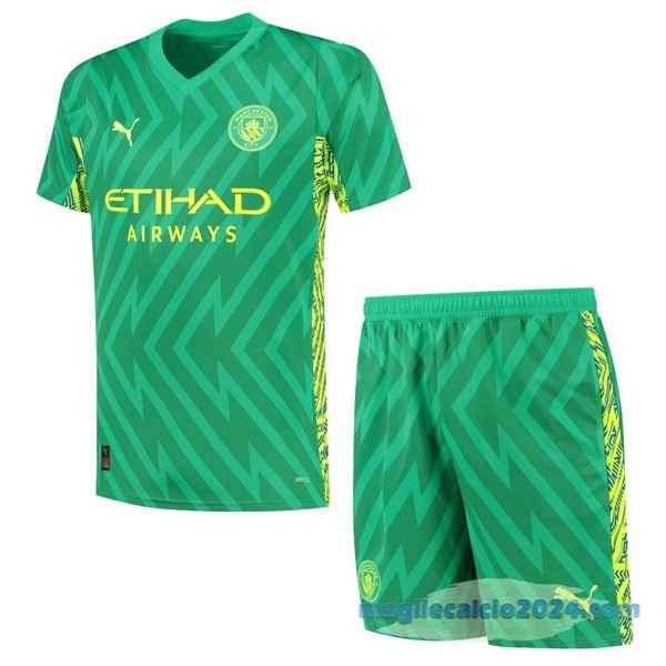 Portiere Conjunto De Bambino Manchester City 2023 2024 Verde Poco Prezzo