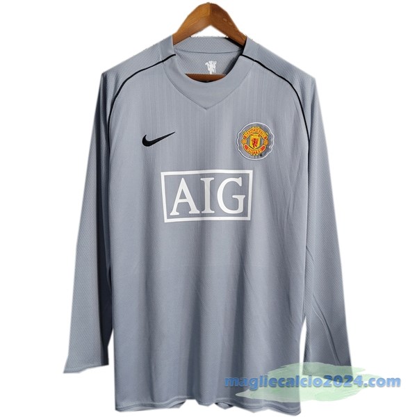 Portiere Manica lunga Manchester United Retro 2007 2008 Grigio Poco Prezzo