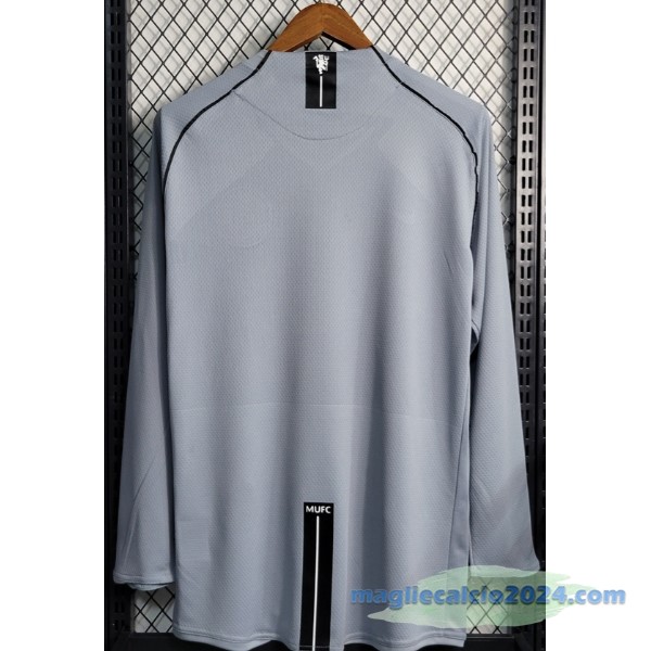 Portiere Manica lunga Manchester United Retro 2007 2008 Grigio Poco Prezzo