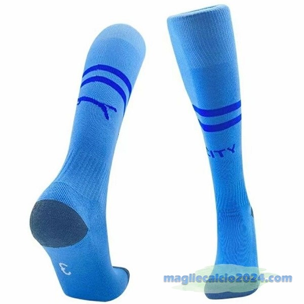 Prima Calzettoni Bambino Manchester City 2023 2024 Azul Poco Prezzo