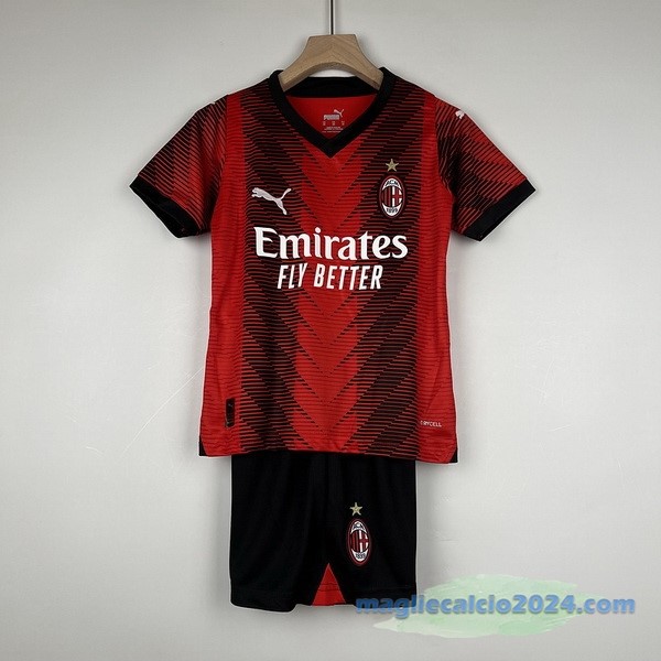 Prima Conjunto De Bambino AC Milan 2023 2024 Rosso Nero Poco Prezzo