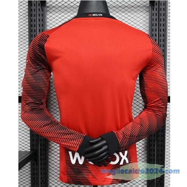 Prima Giocatori Maglia Manica lunga AC Milan 2023 2024 Rosso Poco Prezzo