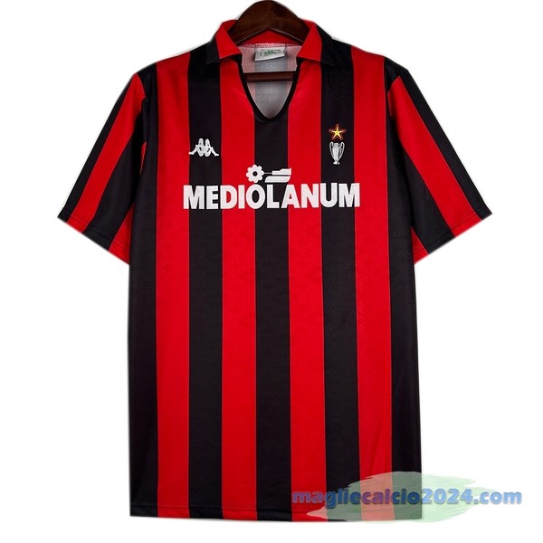 Prima Maglia AC Milan Retro 1988 1990 Rosso Nero Poco Prezzo