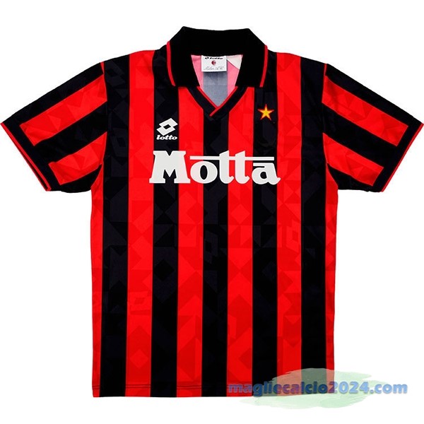 Prima Maglia AC Milan Retro 1993 1994 Nero Rosso Poco Prezzo