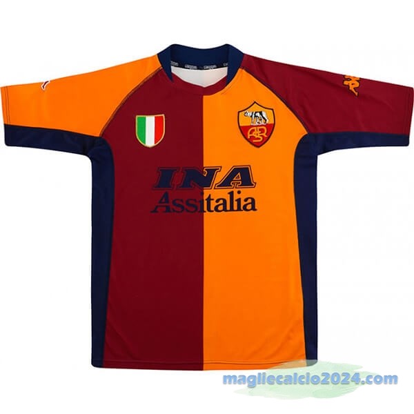 Prima Maglia As Roma Retro 2001 2002 Arancione Poco Prezzo