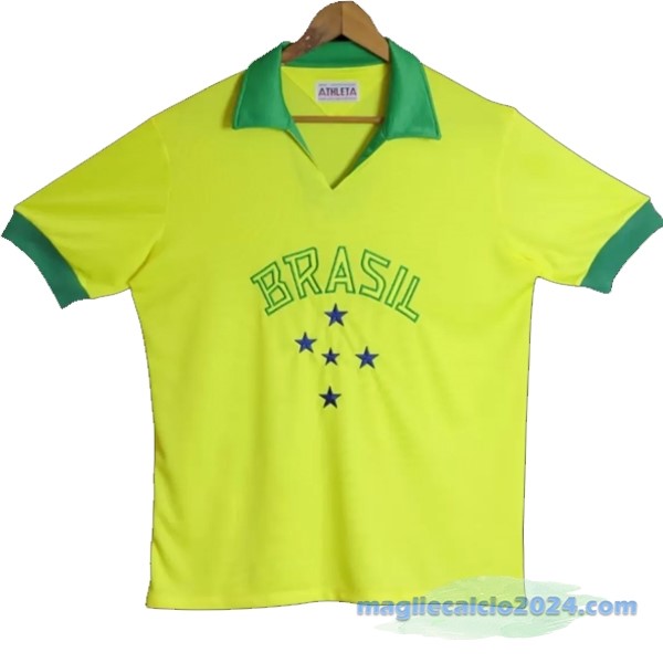 Prima Maglia Brasile Retro 1958 Giallo Poco Prezzo