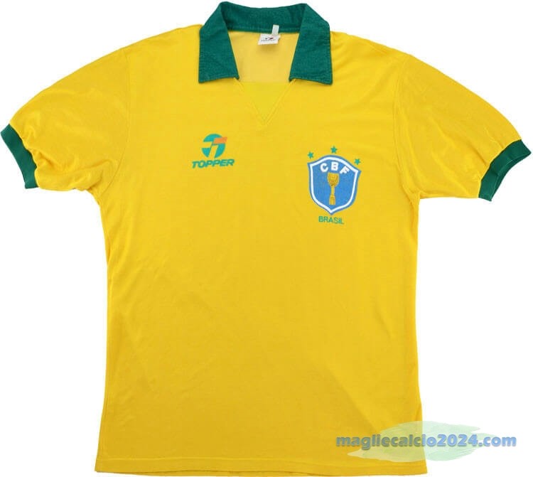 Prima Maglia Brasile Retro 1988 Giallo Poco Prezzo