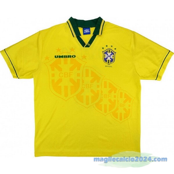 Prima Maglia Brasile Retro 1994 1997 Giallo Poco Prezzo