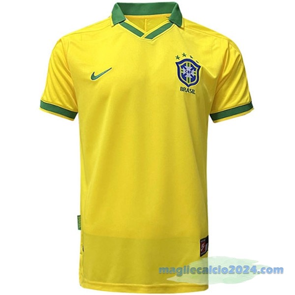 Prima Maglia Brasile Retro 1997 Giallo Poco Prezzo