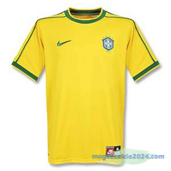 Prima Maglia Brasile Retro 1998 Giallo Poco Prezzo