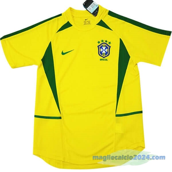 Prima Maglia Brasile Retro 2002 Giallo Poco Prezzo