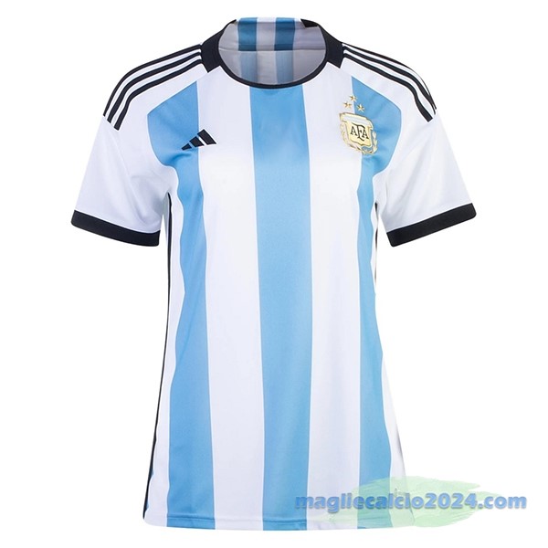 Prima Maglia Donna Argentina 3 Stars 2022 Azul Bianco Poco Prezzo