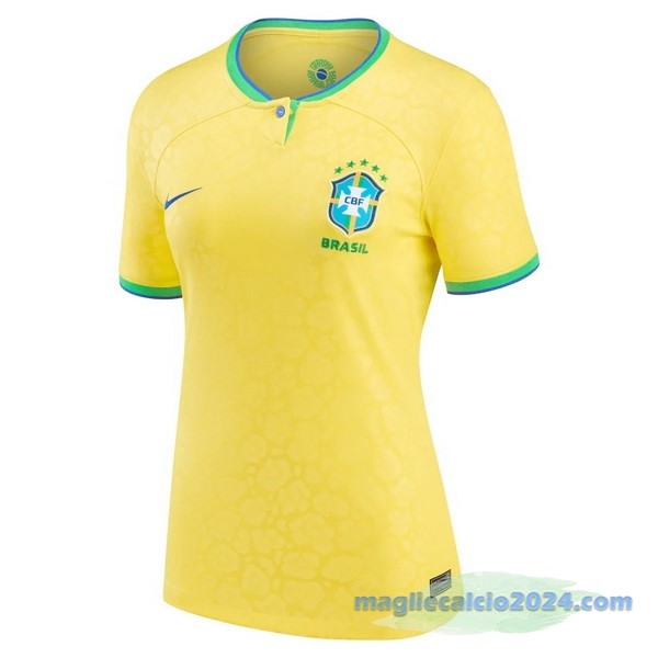 Prima Maglia Donna Brasile 2022 Giallo Poco Prezzo
