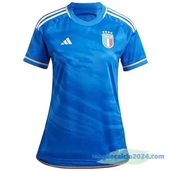 Prima Maglia Donna Italia 2023 Azul Poco Prezzo