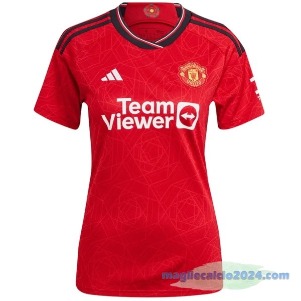 Prima Maglia Donna Manchester United 2023 2024 Rosso Poco Prezzo