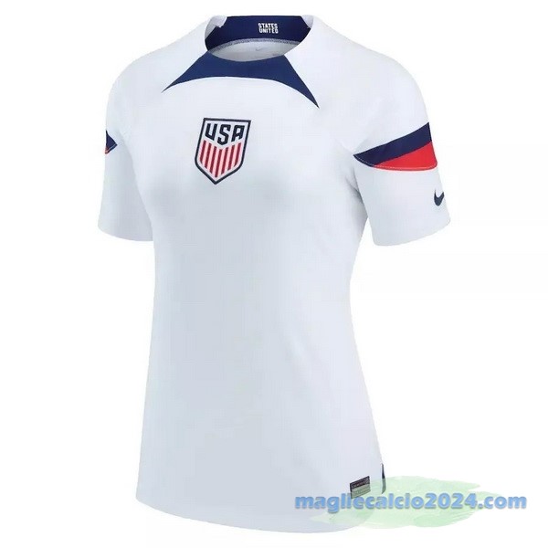 Prima Maglia Donna Stati Uniti 2022 Bianco Poco Prezzo