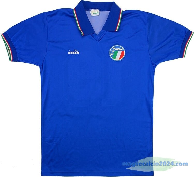 Prima Maglia Italy Retro 1990 Azul Poco Prezzo
