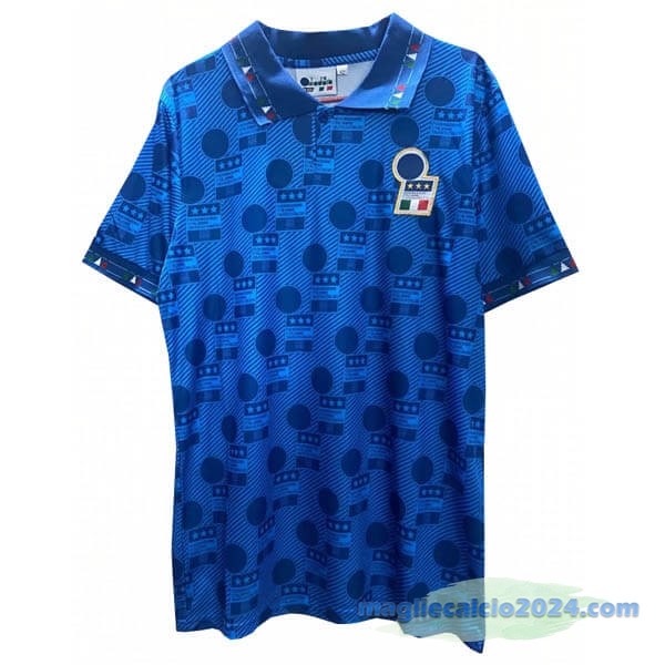 Prima Maglia Italy Retro 1994 Azul Poco Prezzo