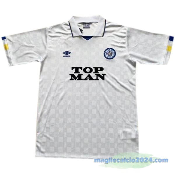 Prima Maglia Leeds United Retro 1989 1991 Bianco Poco Prezzo