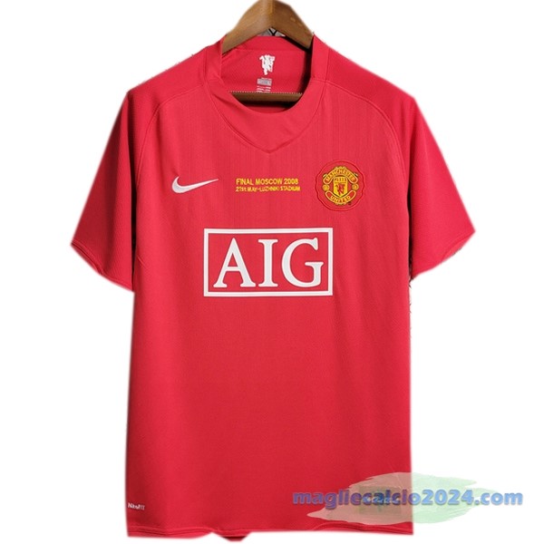 Prima Maglia Manchester United Finales Retro 2007 2008 Rosso Poco Prezzo