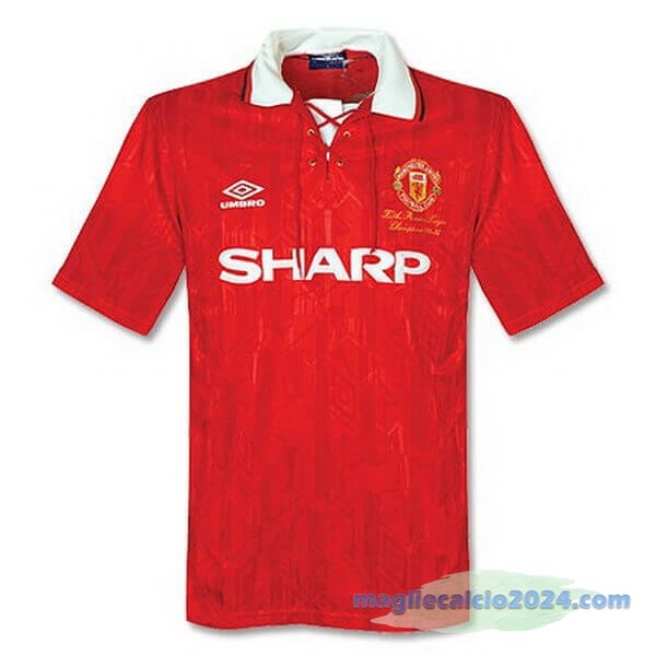 Prima Maglia Manchester United Retro 1992 1993 Rosso Poco Prezzo