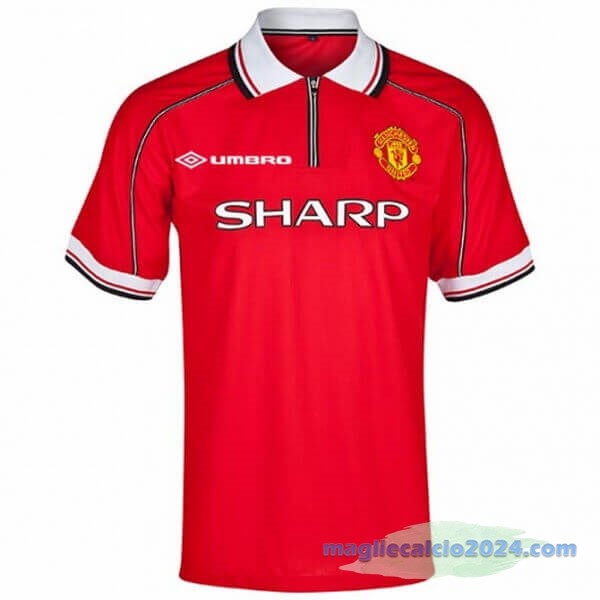Prima Maglia Manchester United Retro 1998 1999 Rosso Poco Prezzo