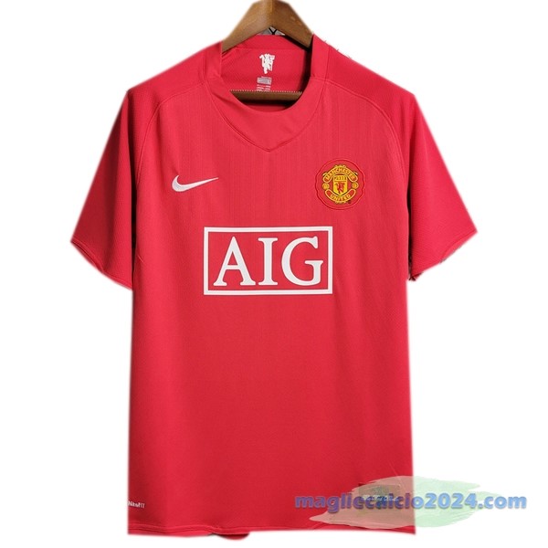 Prima Maglia Manchester United Retro 2007 2008 Rosso Poco Prezzo
