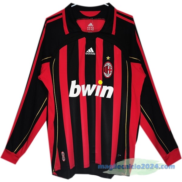 Prima Maglia Manica lunga AC Milan Retro 2006 2007 Rosso Poco Prezzo